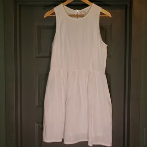 GAP Linen Blend Fit & Flare White Sleeveless Spring Summer Dress size 6
